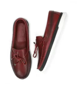 Zetes Red Casual Leather Loafers - Men's Red Casual Leather Loafers-6