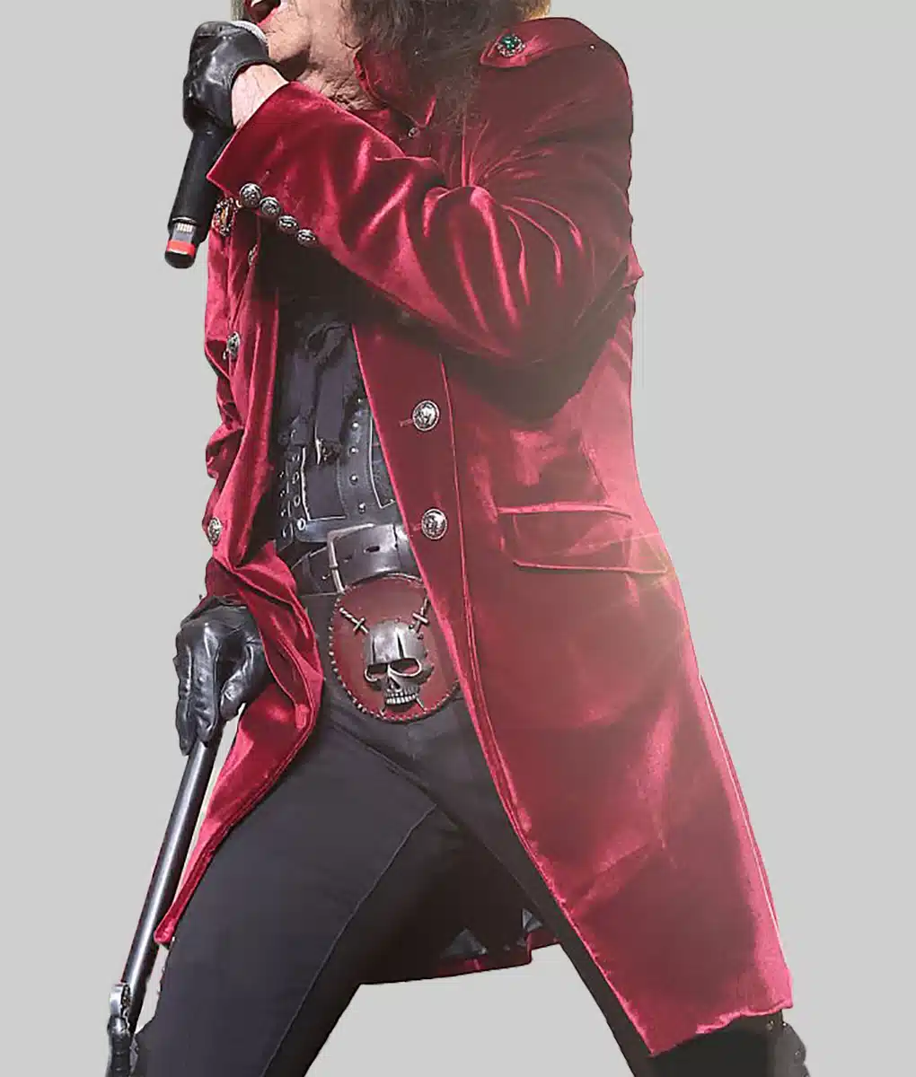 Alice Cooper Red Velvet Coat - Side View