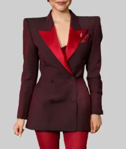 Jenna Ortega Double Breasted Blazer-Front View