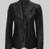 Nobody Wants This Kristen Bell Black Leather Blazer-Generic