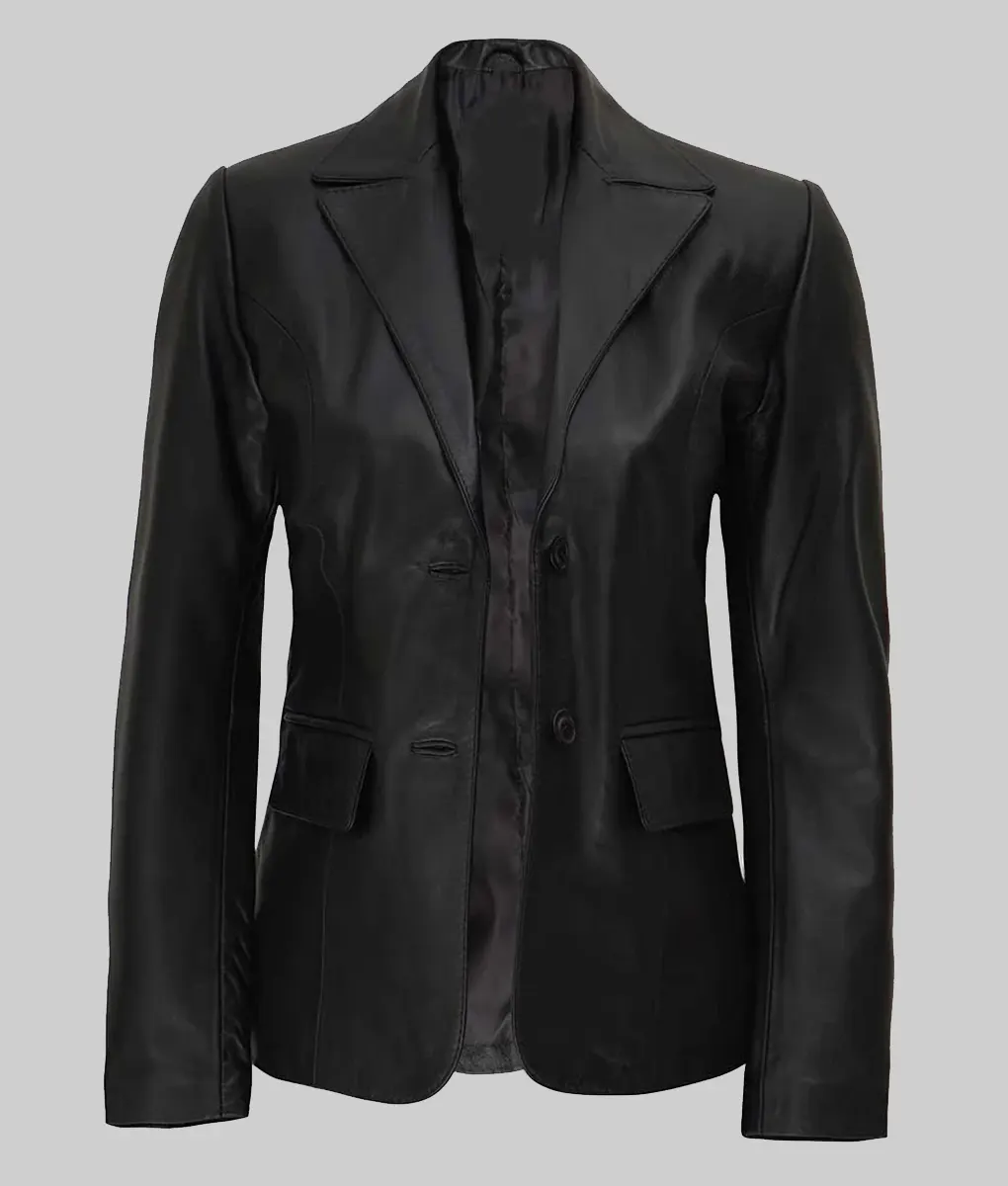 Nobody Wants This Kristen Bell (Joanne) Black Leather Blazer | NYC