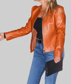 Reese Witherspoon Brown Leather Jacket-Side View