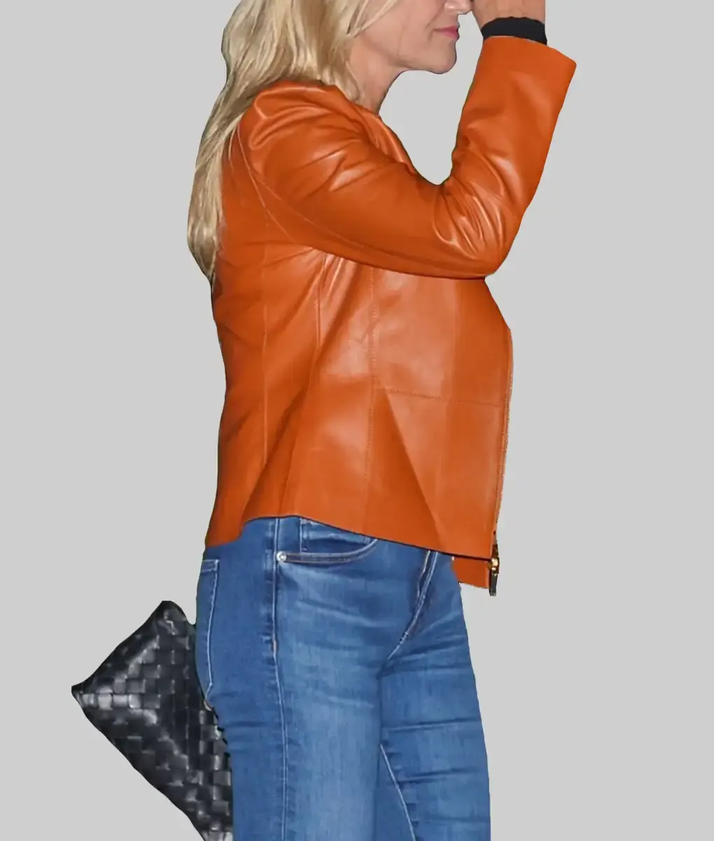 Reese Witherspoon Brown Leather Jacket-Side View