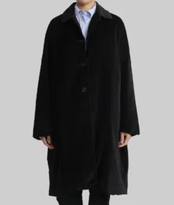The Room Next Door Julianne Moore Big Blobby Black Coat-Front View