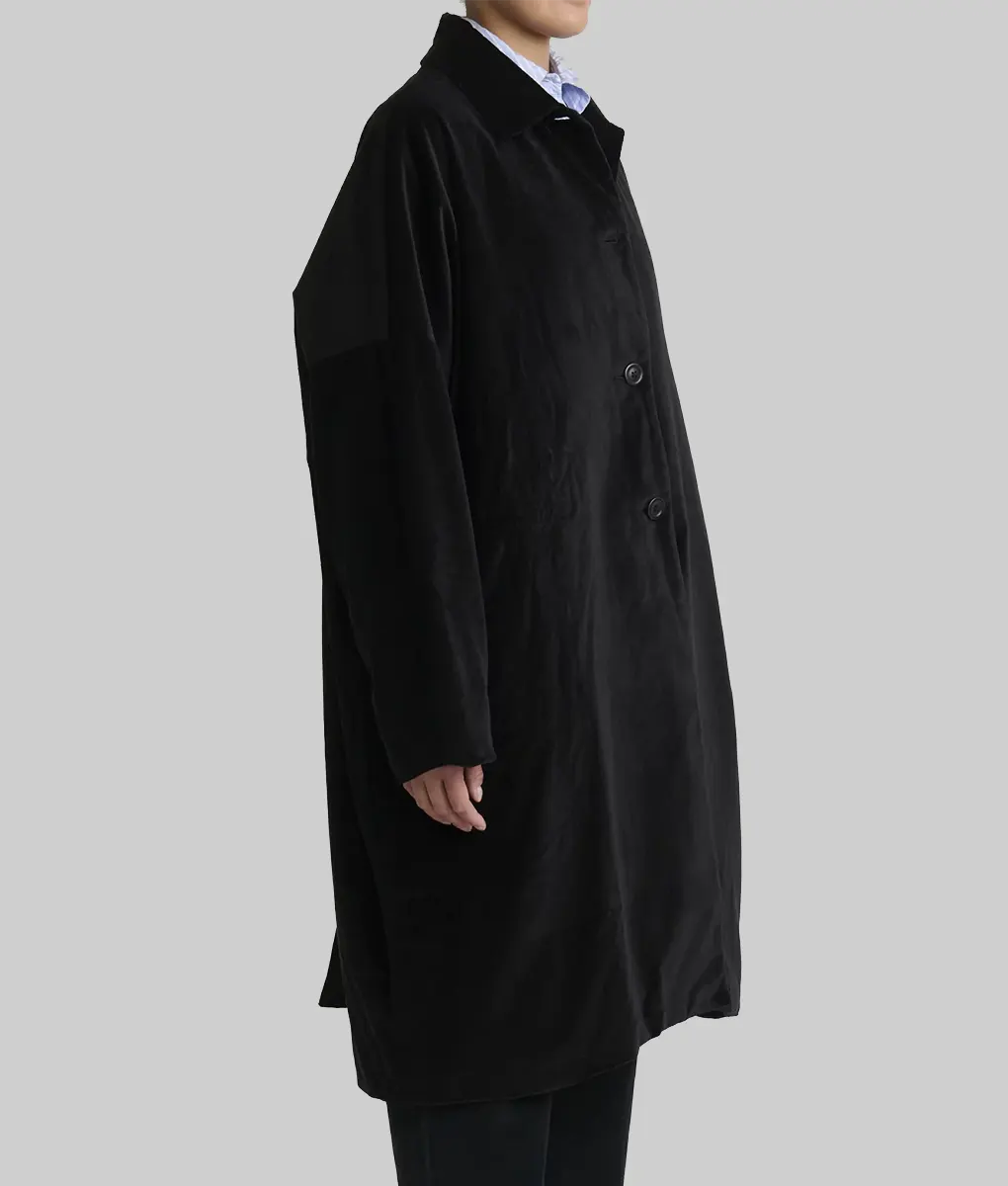 The Room Next Door Julianne Moore Big Blobby Black Coat-Side View