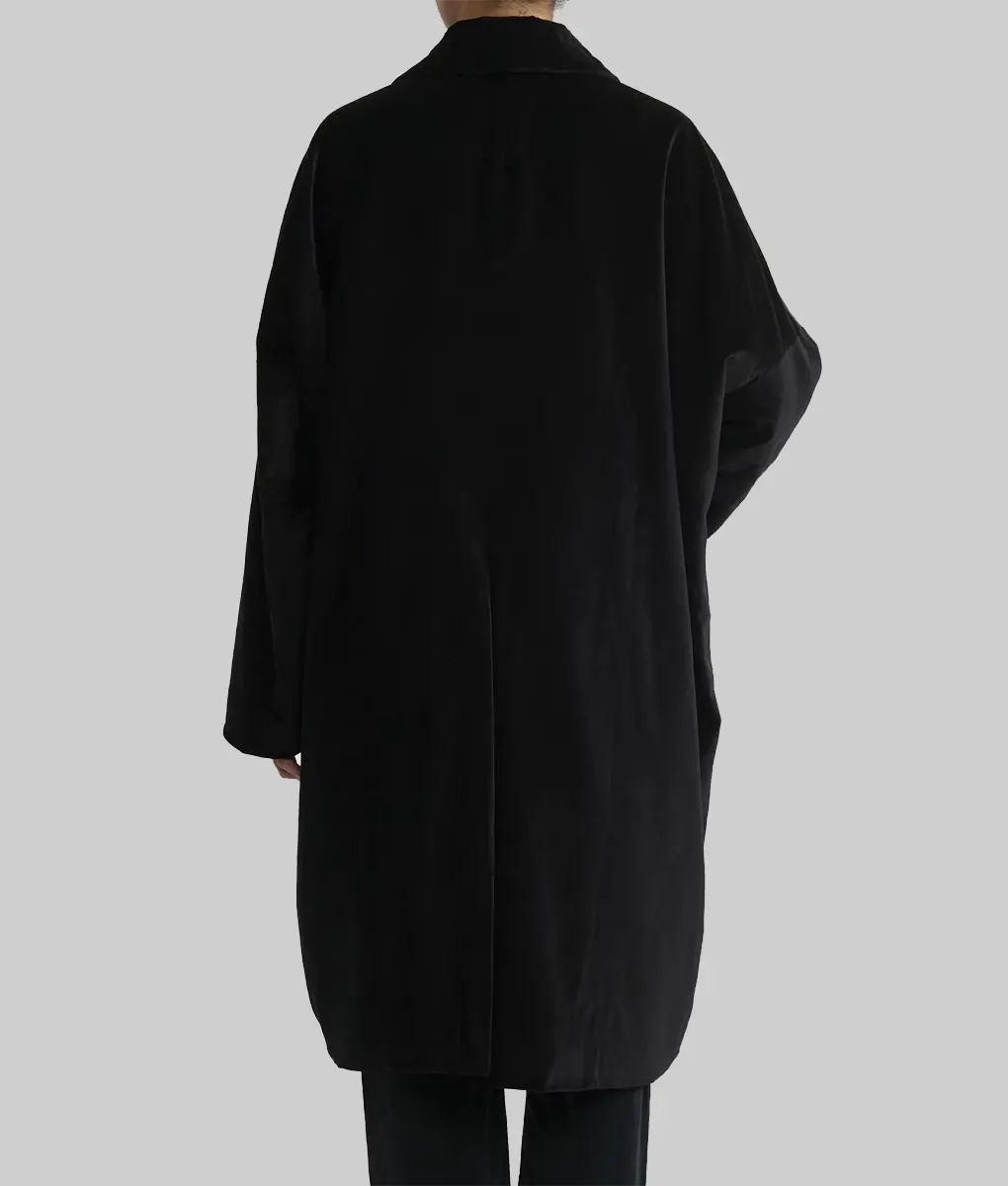 The Room Next Door Julianne Moore Big Blobby Black Coat-Back View