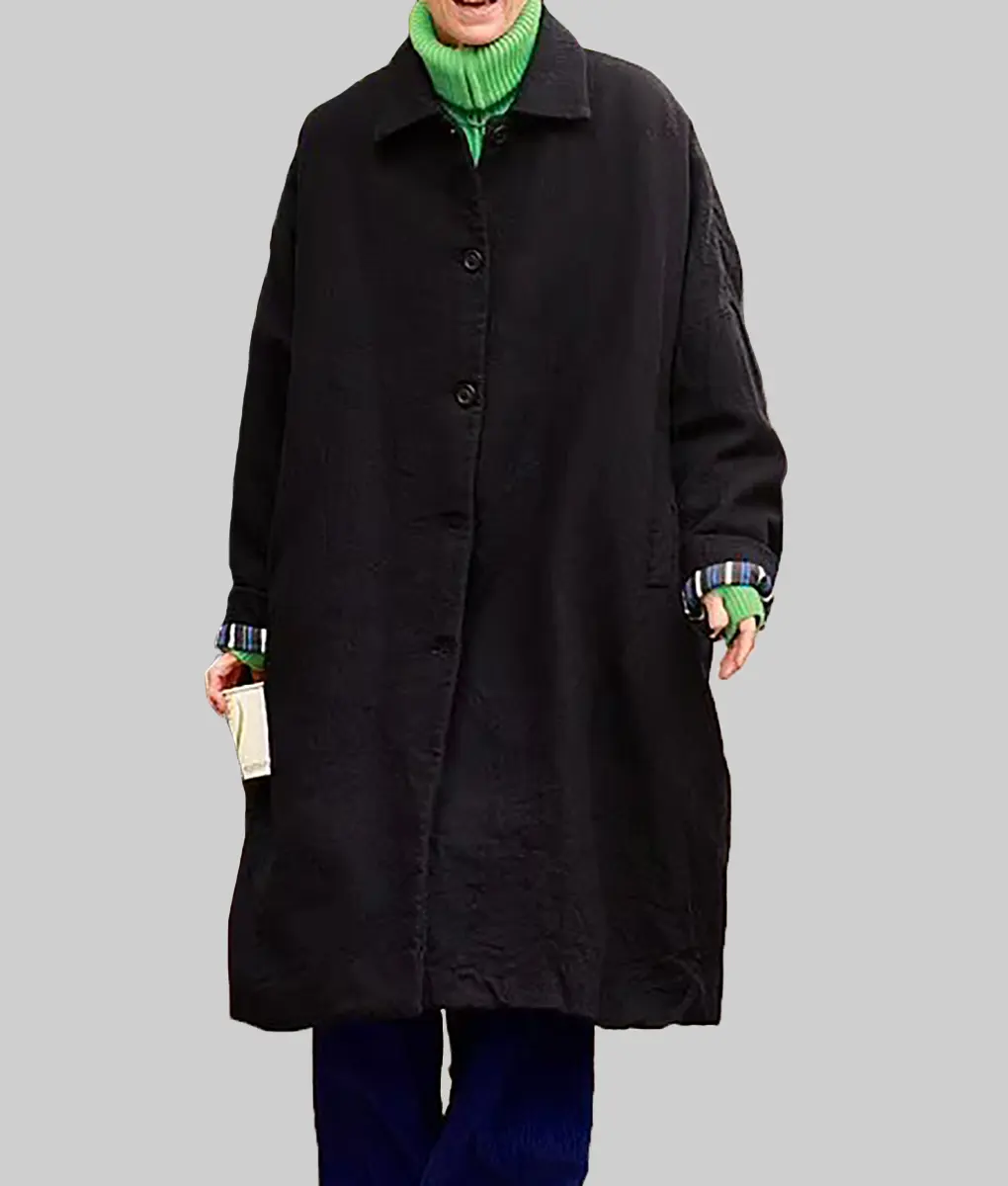 The Room Next Door Julianne Moore Big Blobby Black Coat | NYC Jackets