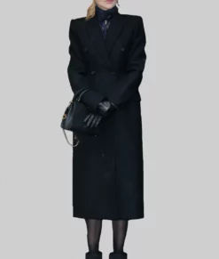 Babygirl Nicole Kidman Black Coat-Front View