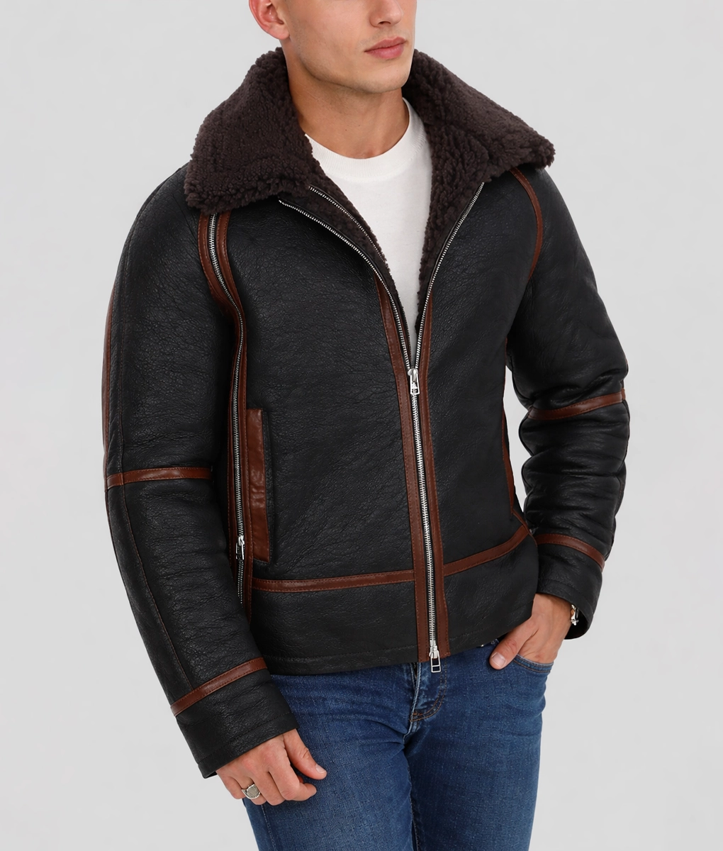 Camp Mens Black B3 Bomber Leather Jacket | NYC Jackets Camp Mens Black B3 Bomber Leather Jacket | NYC Jackets