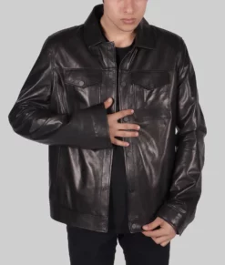 Forman Mens Black Leather Jacket - Mens Black Leather Jacket-3
