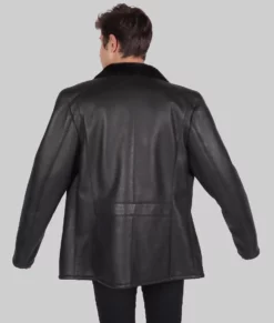 Frig Mens Black Aviator Leather Jacket - Mens Black Aviator Leather Jacket-2