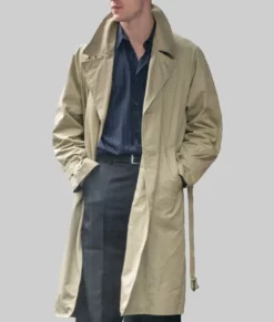 Joseph Quinn Beige Trench Coat-Front View