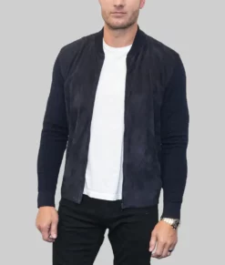 Justin Hartley Black Suede Jacket-Front View