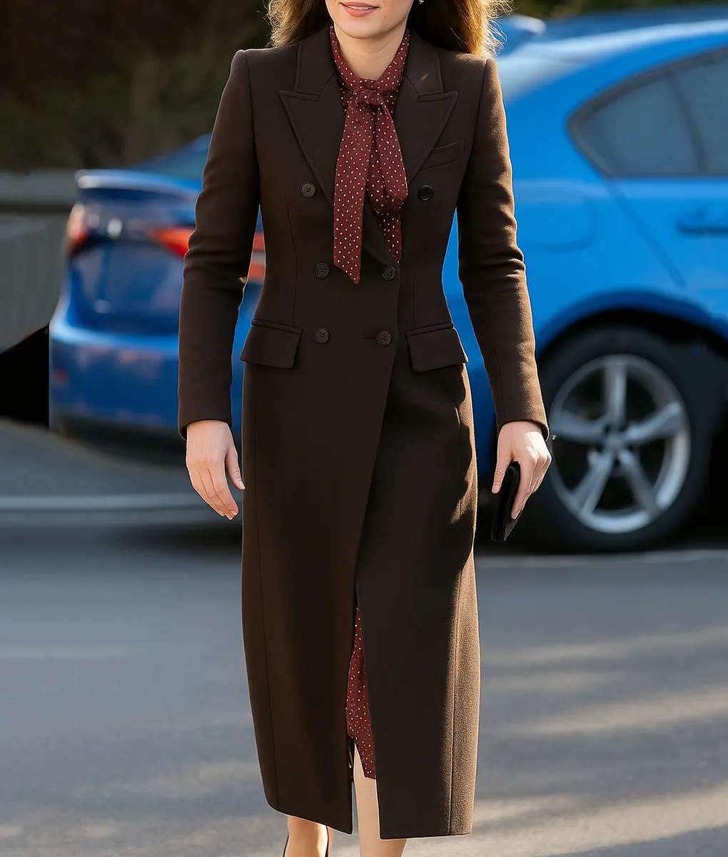Kate Middleton Double Breasted Wool Coat-Front