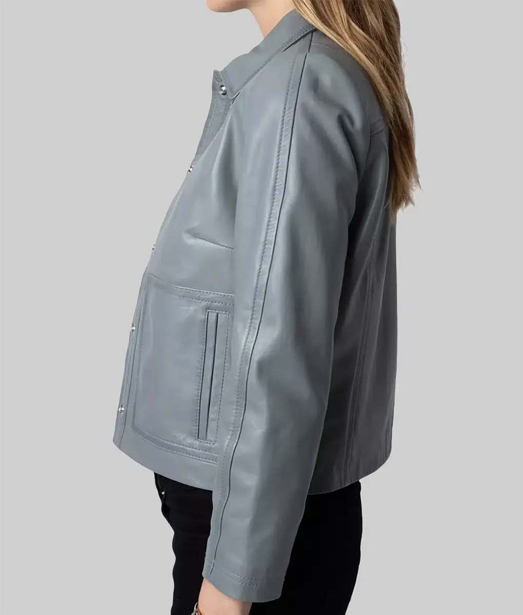 Law & Order Special Victims Unit Mariska Hargitay Leather Jacket-Side View