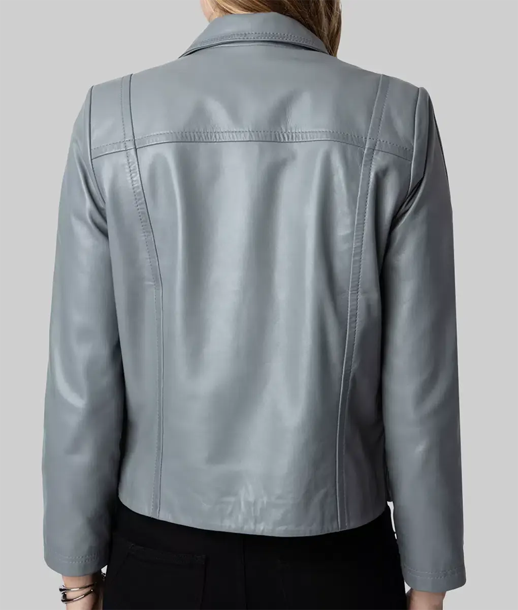 Law & Order Mariska Hargitay Grey Leather Jacket | NYC Jackets