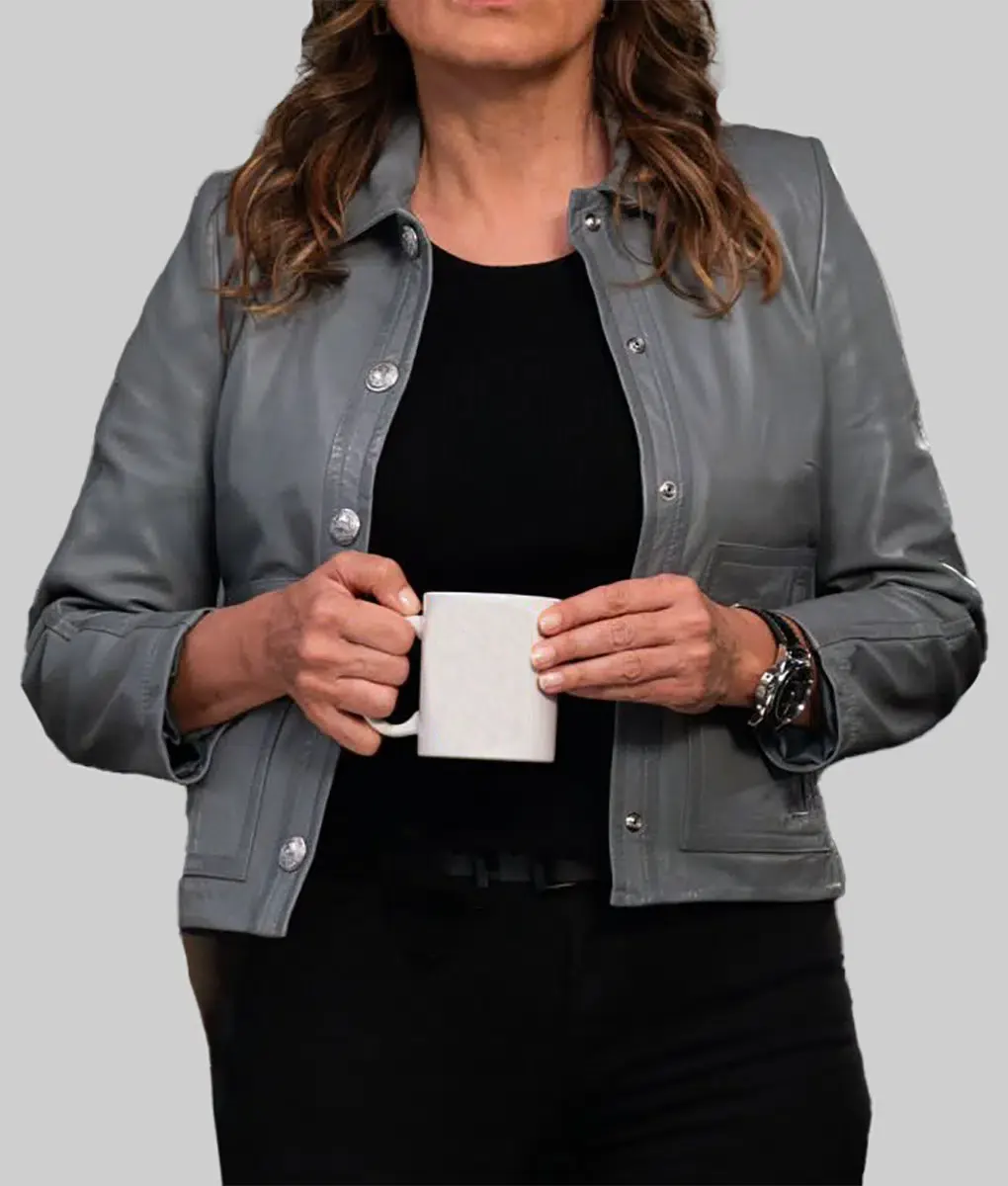 Law & Order Special Victims Unit Mariska Hargitay Leather Jacket-Front View