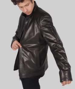Max Mens Black Leather Jacket - Mens Black Leather Jacket-4