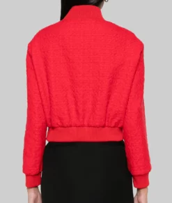 Nobody Wants This Kristen Bell Red Cropped Jacket-Back View