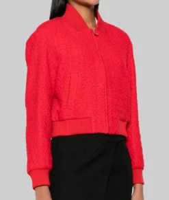 Nobody Wants This Kristen Bell Red Cropped Jacket-Side View