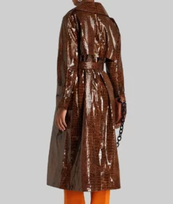 Only Murders in the Building Selena Gomez Brown Trench Coat-Side View