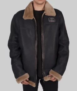 Patrick Mens Brown Bomber Leather Jacket - Mens Brown Bomber Leather Jacket-2