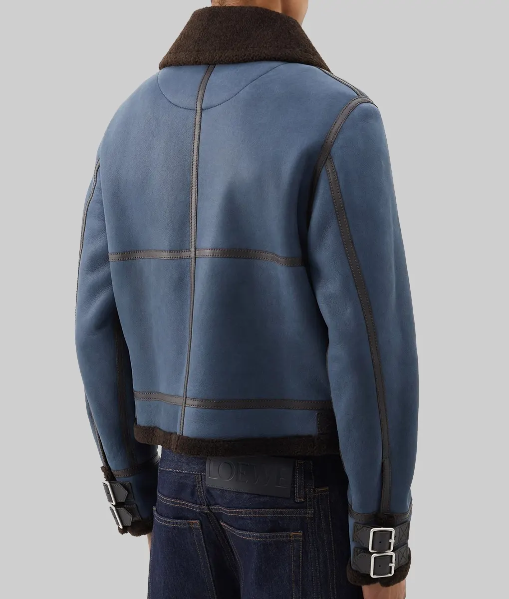 Power Book II Ghost Michael Rainey Jr Blue Aviator Jacket-Back View