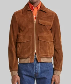 The Day of the Jackal Eddie Redmayne Suede Jacket-Front View