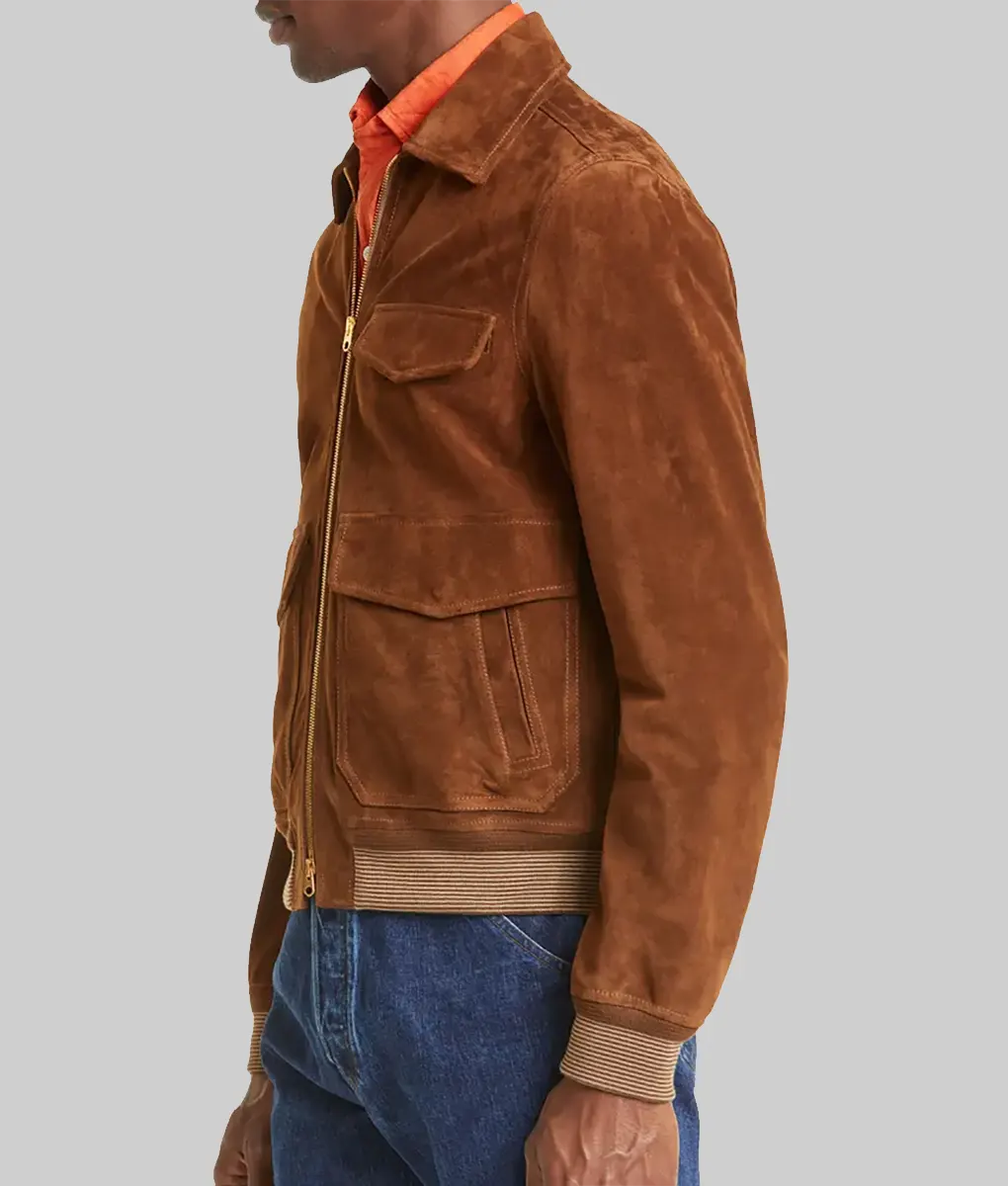 The Day of the Jackal Eddie Redmayne Suede Jacket-Side View