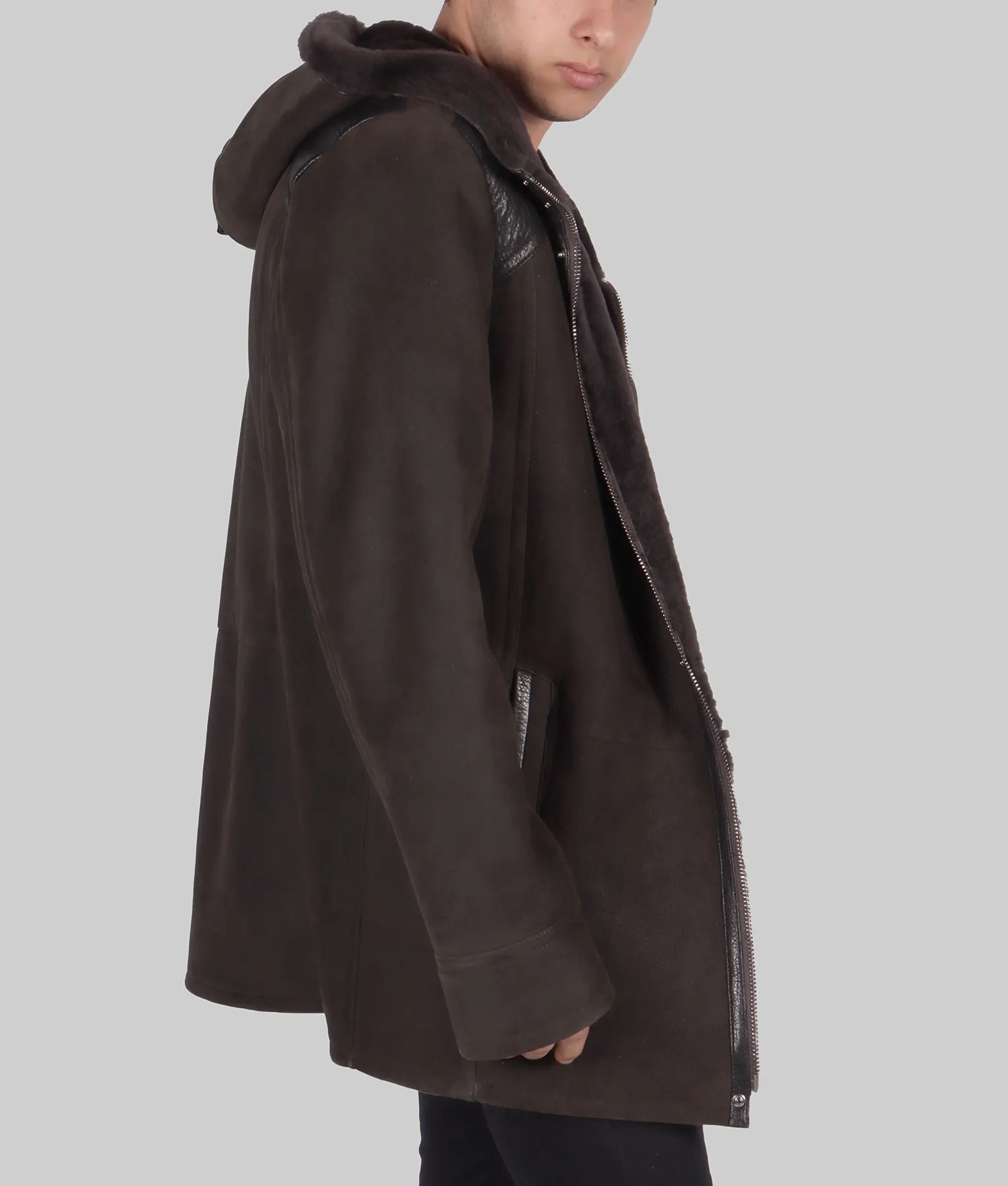 Tyler Mens Brown Hooded Leather Jacket - Mens Brown Hooded Jacket-5