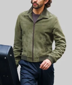 Black Doves Ben Whishaw Suede Jacket-Front View