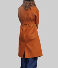 Black Doves Keira Knightley Brown Wool Coat-Back View