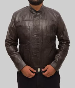 Carl Mens Dark Brown Leather Jacket - Mens Dark Brown Leather Jacket-2