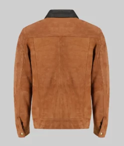Francis Mens Cognac Leather Trucker Jacket - Mens Cognac Leather Trucker Jacket-1