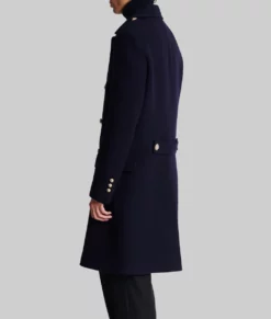 John Legend Navy Blue Wool Coat-Side View