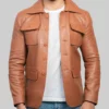 Kevin Mens Brown Leather Jacket - Mens Brown Leather Jacket-2