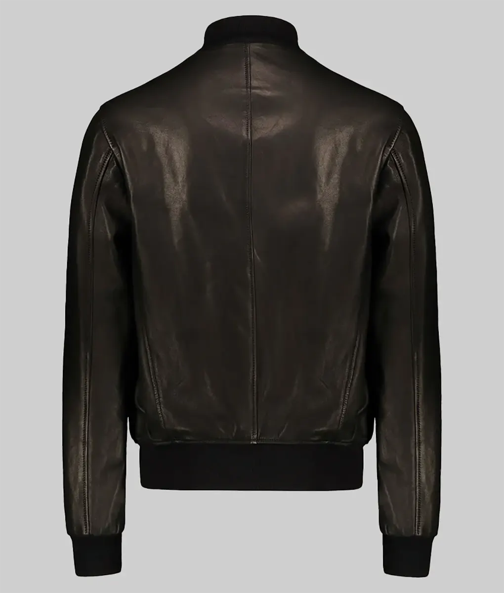 Lindsay Women's Black A-1 Bomber Leather Jacket - Women's Black A-1 Bomber Leather Jacket-1