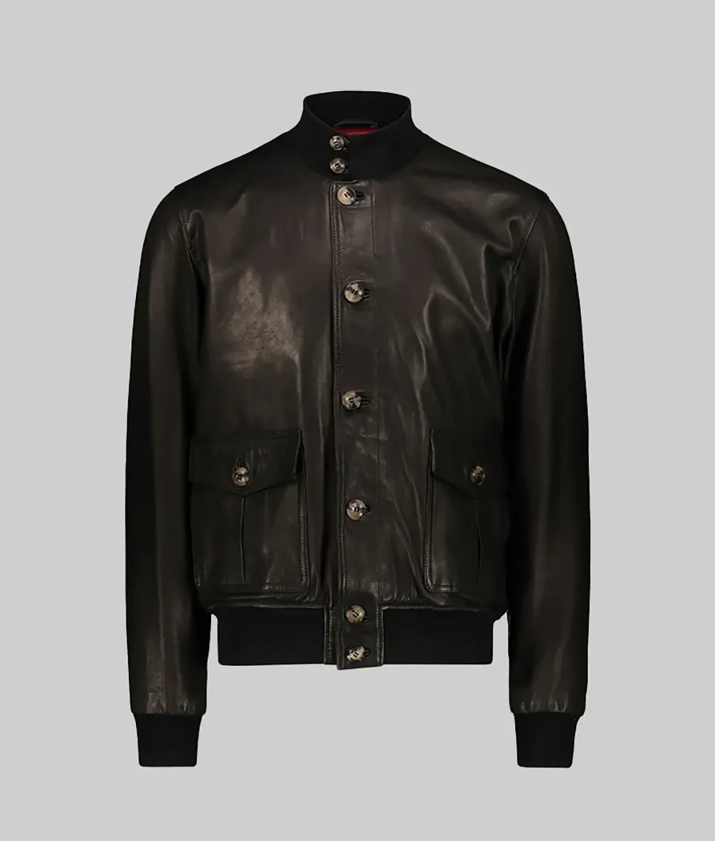Lindsay Women's Black A-1 Bomber Leather Jacket - Women's Black A-1 Bomber Leather Jacket-2