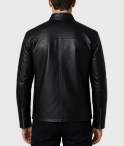 Nero Black Leather Jacket-Back