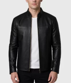 Nero Black Leather Jacket-Front