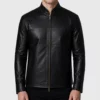 Nero Black Leather Jacket-Front