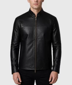 Nero Black Leather Jacket-Front