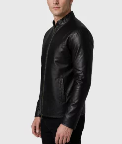 Nero Black Leather Jacket-Side