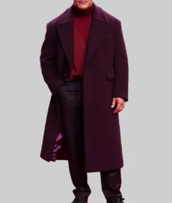 Red One Premiere Dwayne Johnson Wool Coat-Front View