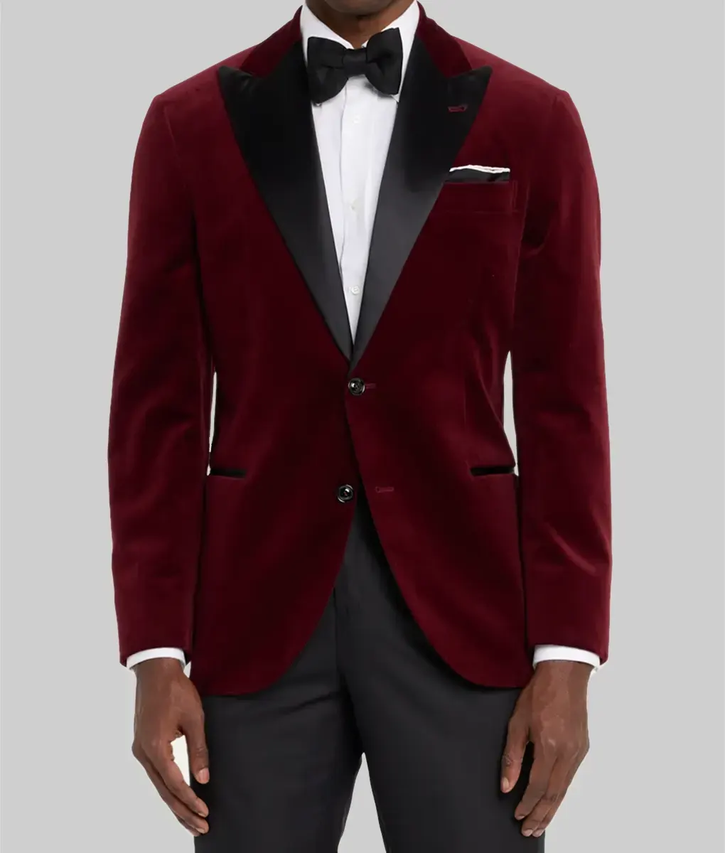Red One Premiere JK Simmons Velvet Blazer-Front View