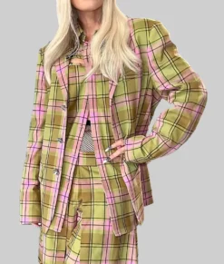 The Voice Gwen Stefani Plaid Suit-Side View
