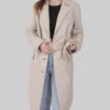Cacy Women's Off White Leather Trench Coat - Women's Off White Leather Trench Coat-3