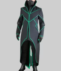 Dr. Ivo Robotnik Trench Black & Green Coat-Front View