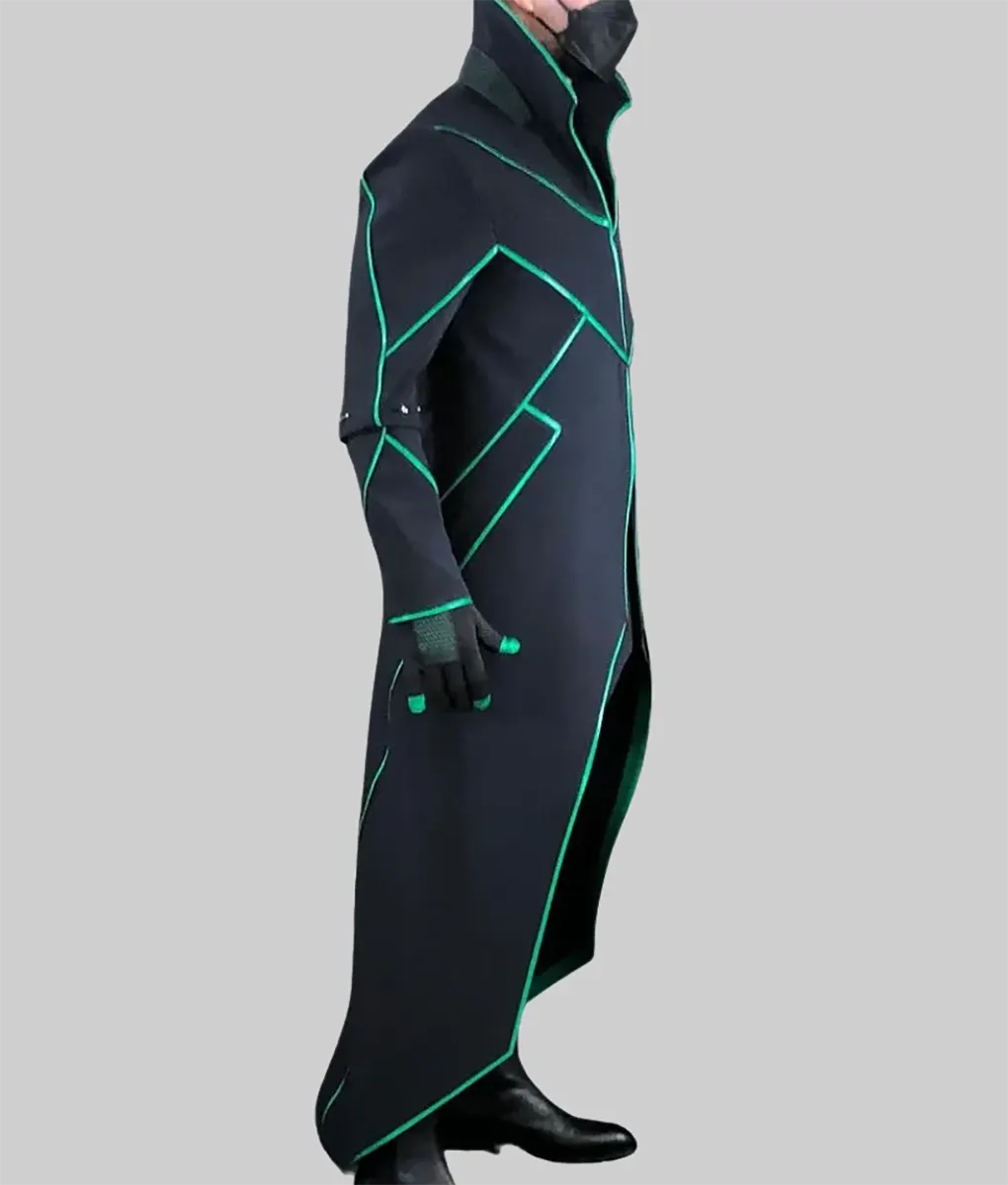 Dr. Ivo Robotnik Trench Black & Green Coat-Side View