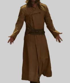 Dune Prophecy Travis Fimmel Brown Cotton Coat-Front View